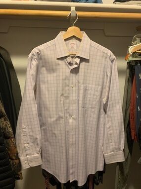 Brooks Brothers Lavender Windowpane Dress Shirt